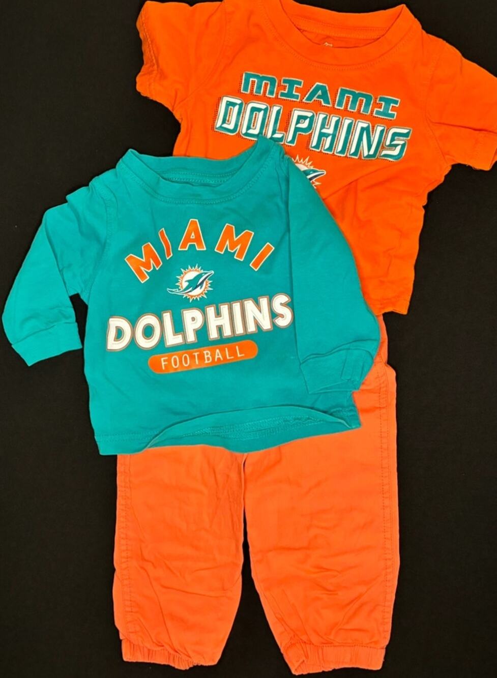 NFL Dolphin Team Shirts + Matching Pants | Baby Toddler Size 12-18 M